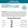 product info label with probiotic and prebiotics listed