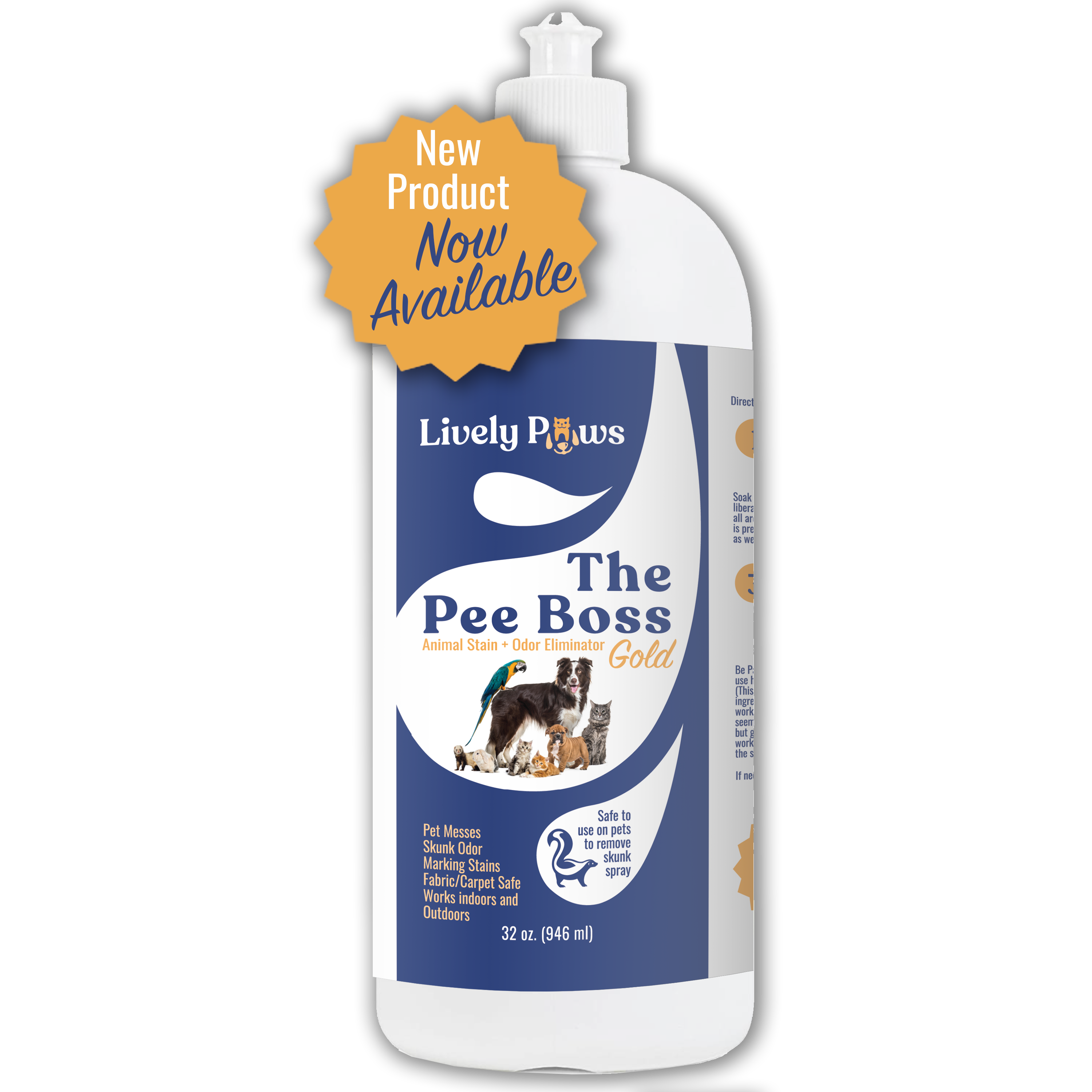 Lively Paws - The Pee Boss™, Animal Stain + Odor Eliminator (32oz.)