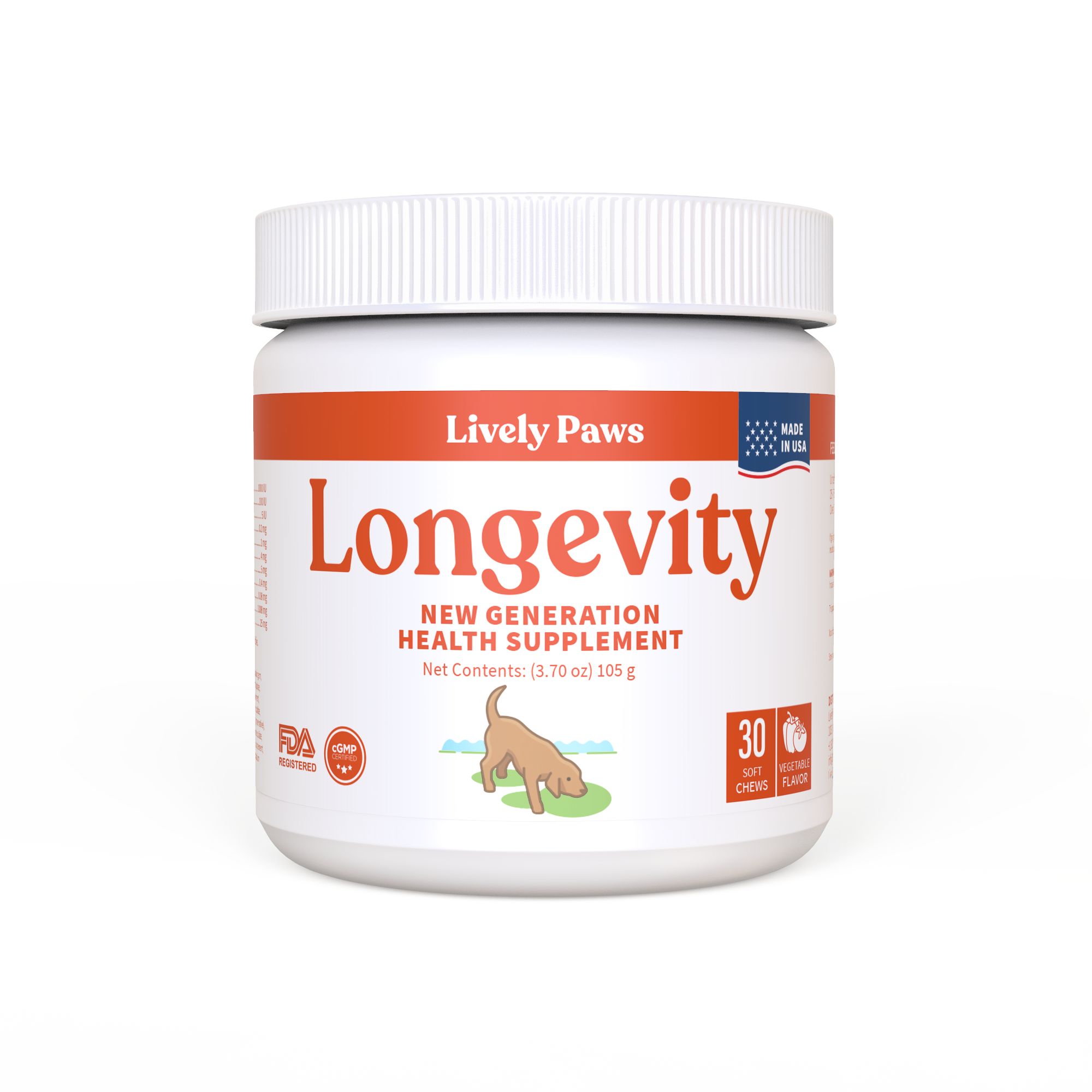 Lively Paws Longevity Health supplement for dogs