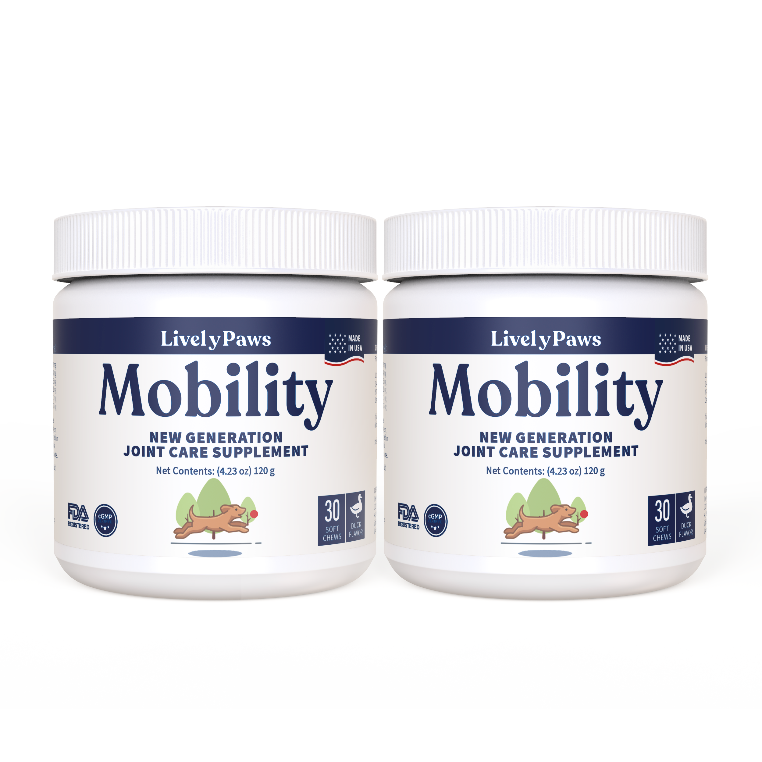 Travel Size: Lively Paws Mobility™ Soft Chews for Dogs- Hip & Joint Care with Glucosamine, MSM, Green-Lipped Mussel, Manganese, Chondroitin & Vitamin C(2X 30 chews)